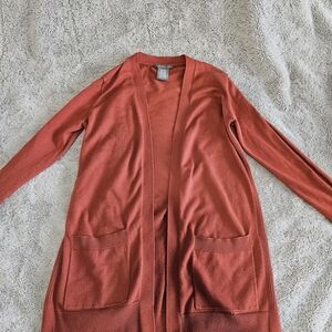 Terracotta Open Front Cardigan
